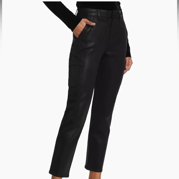 Paige Jolie Coated Straight-Leg Crop Pants size 30 - Picture 4 of 16